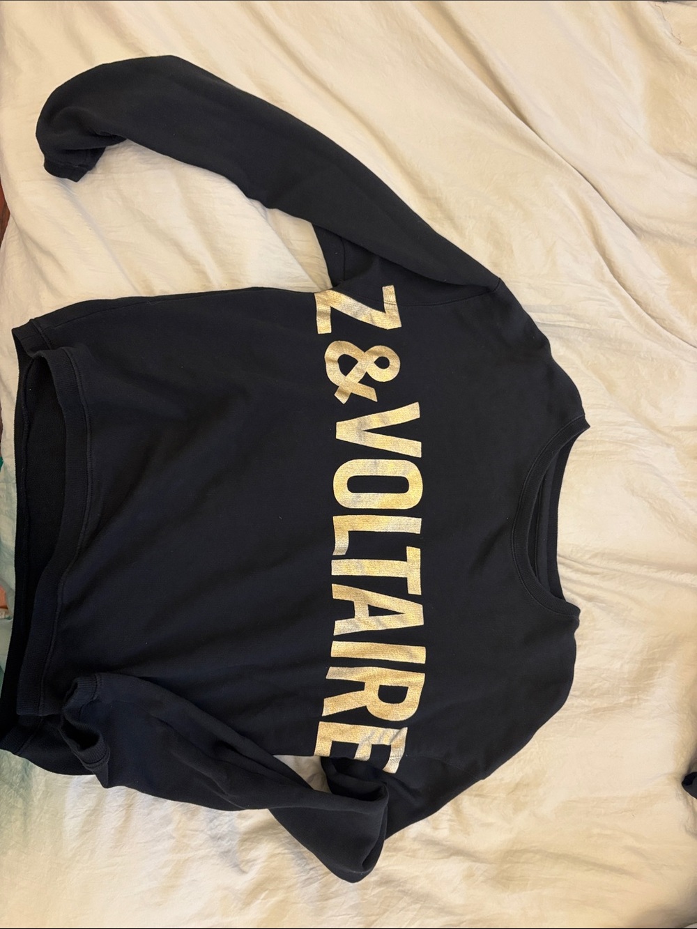 Zadig & Voltaire Black Sweatshirt with Metallic Gold Logo